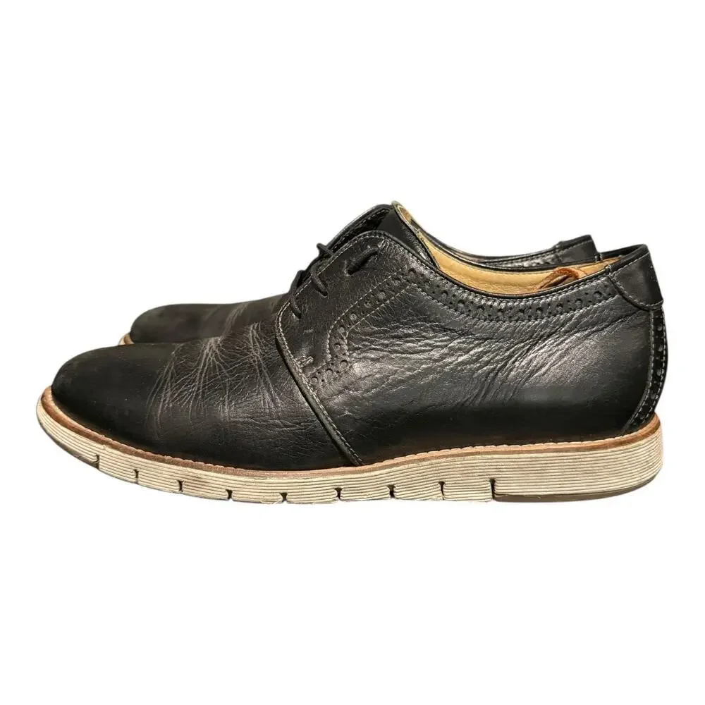 Johnston & Murphy Men’s Martell Brogue Dress Shoes Black Sheepskin Wingtip 9 M